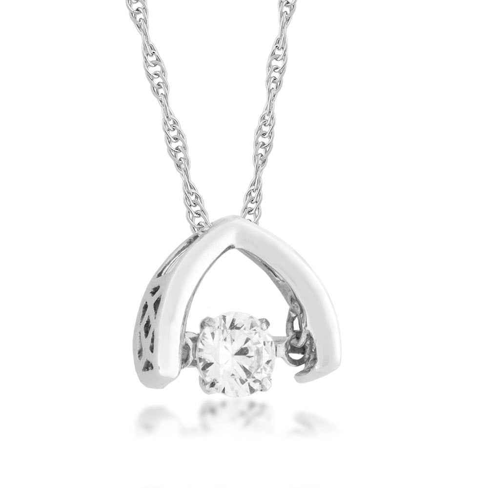 Noventa 1/4 ct. tw. Twinkling Diamond Pendant in 10k White Gold front view