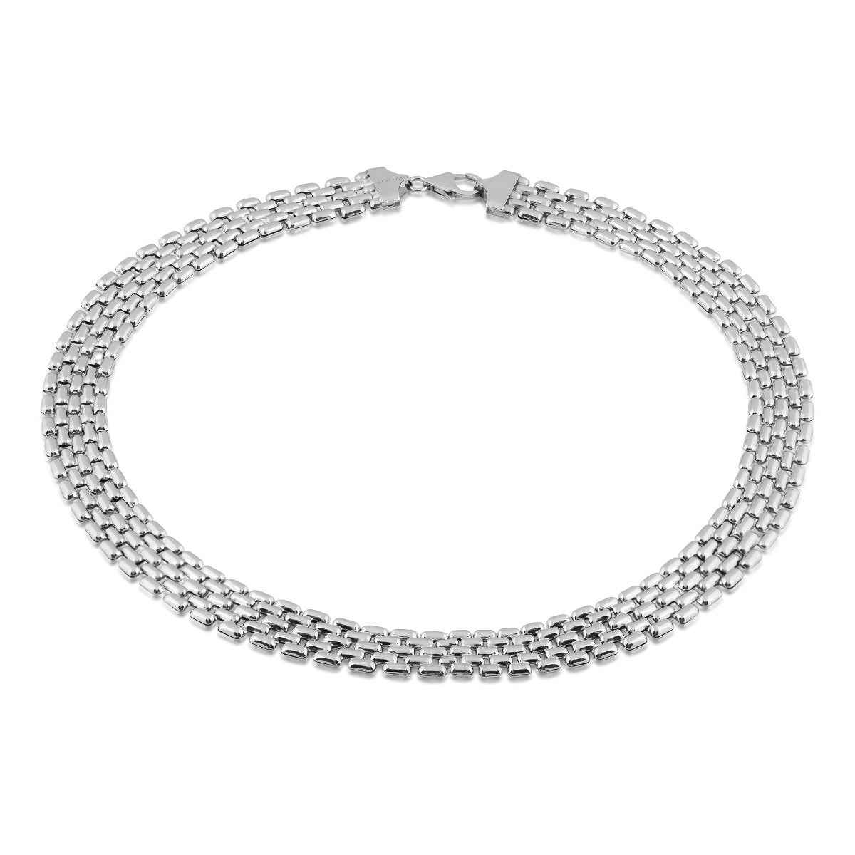 18-inch Panther Link Necklace in Sterling Silver