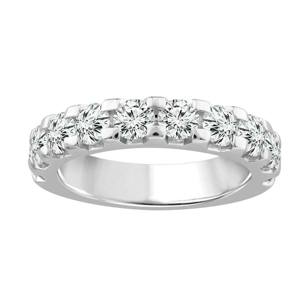 2 ct. tw. Round Brilliant Prong Set Diamond Anniversary Band in 14K White Gold