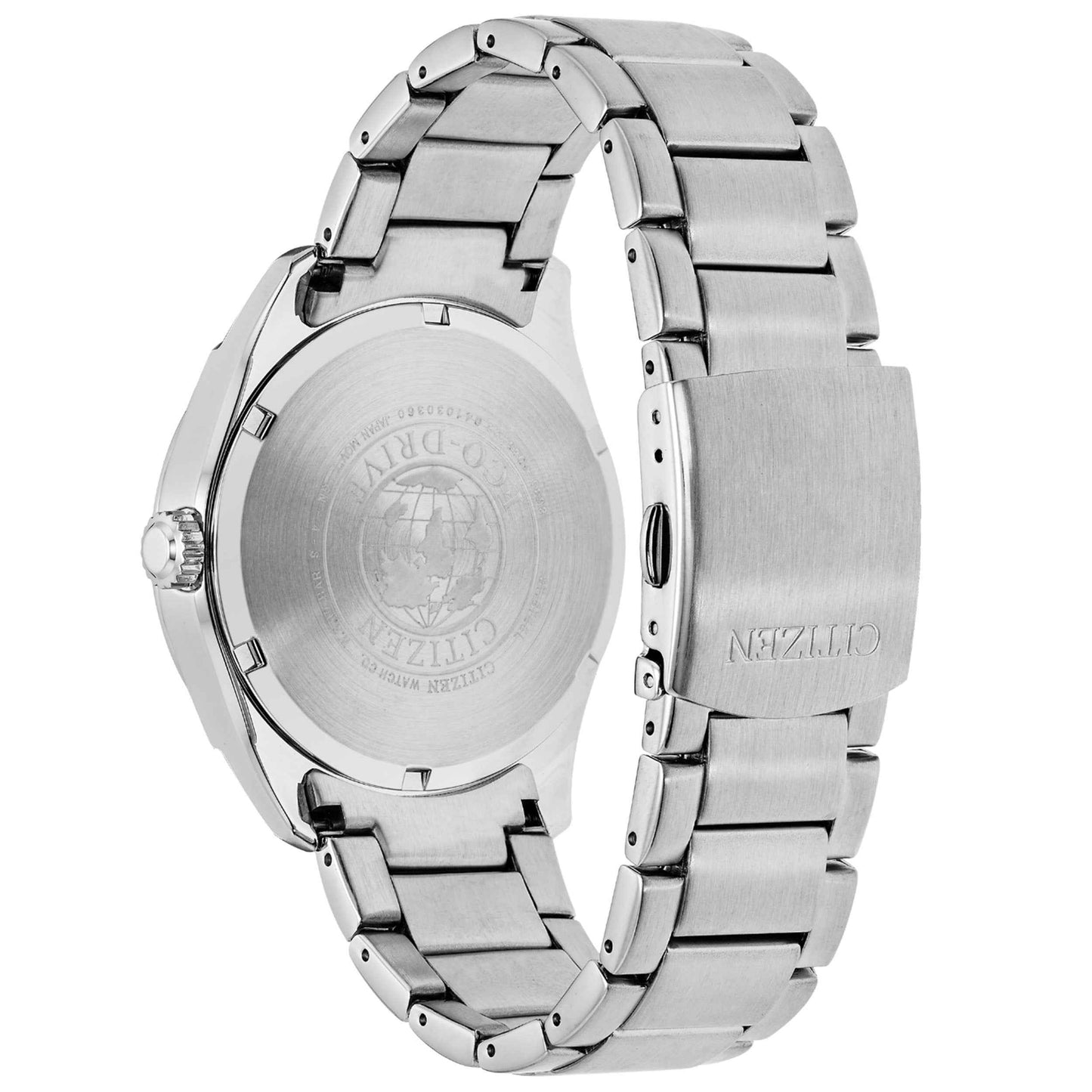 Citizen Corso Men's Modern Black Dial Watch with Date Feature in Stainless Steel close-up detail