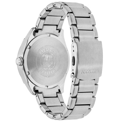 Citizen Corso Men's Modern Black Dial Watch with Date Feature in Stainless Steel close-up detail