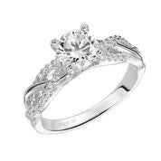 Artcarved Contemporary 1/5 ct. tw. Diamond Braided Semi-Mount Engagement Ring in 14K White Gold front view