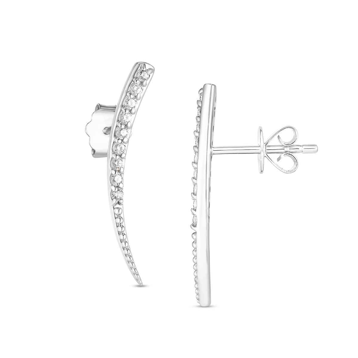 1/5 ct. tw. Diamond Tapered Curve Crawlers in Sterling Silver