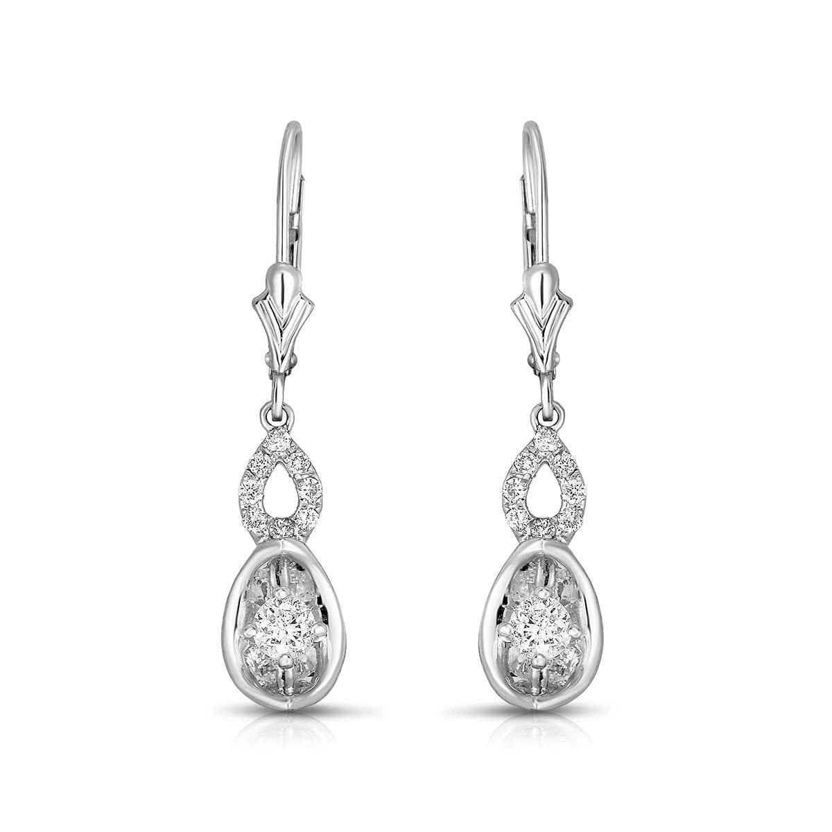 Fairytale Diamonds 3/8 ct. tw. Diamond Dangle Earrings in 10K White Gold