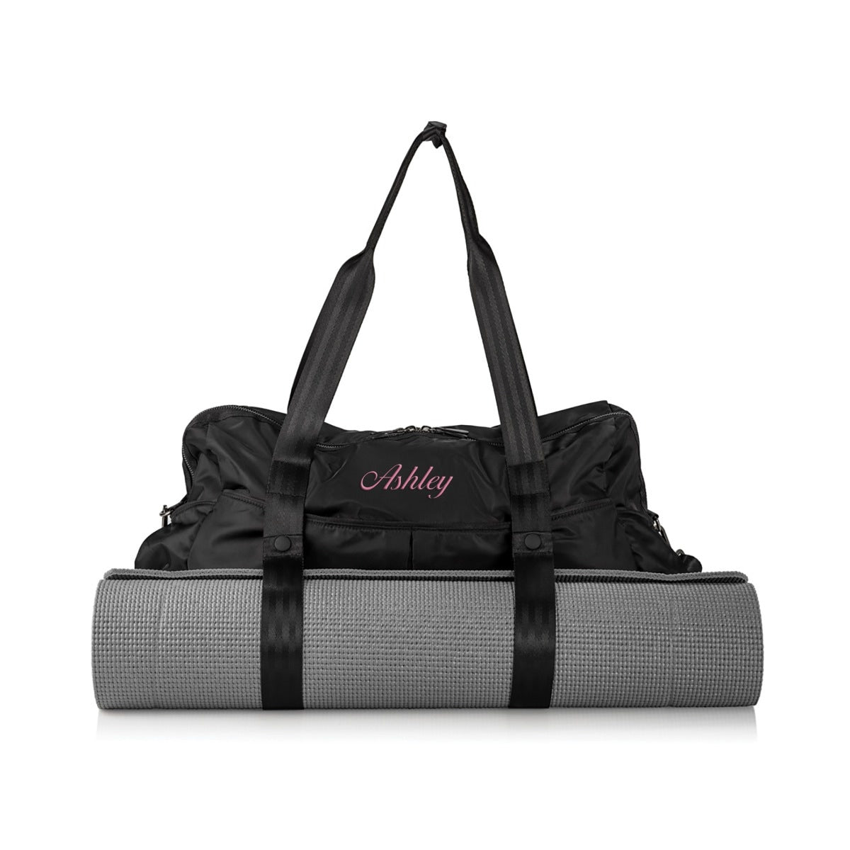 Personalized Embroidered Nylon Sports Duffel front view (2)