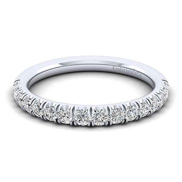 Gabriel & Co. .43 ct. tw. Diamond Wedding Band Enhancer with Scallop Design Setting in 14K White Gold