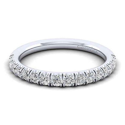Gabriel & Co. .43 ct. tw. Diamond Wedding Band Enhancer with Scallop Design Setting in 14K White Gold