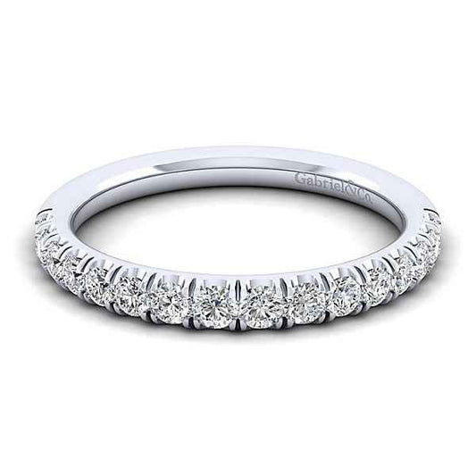 Gabriel & Co. .43 ct. tw. Diamond Wedding Band Enhancer with Scallop Design Setting in 14K White Gold