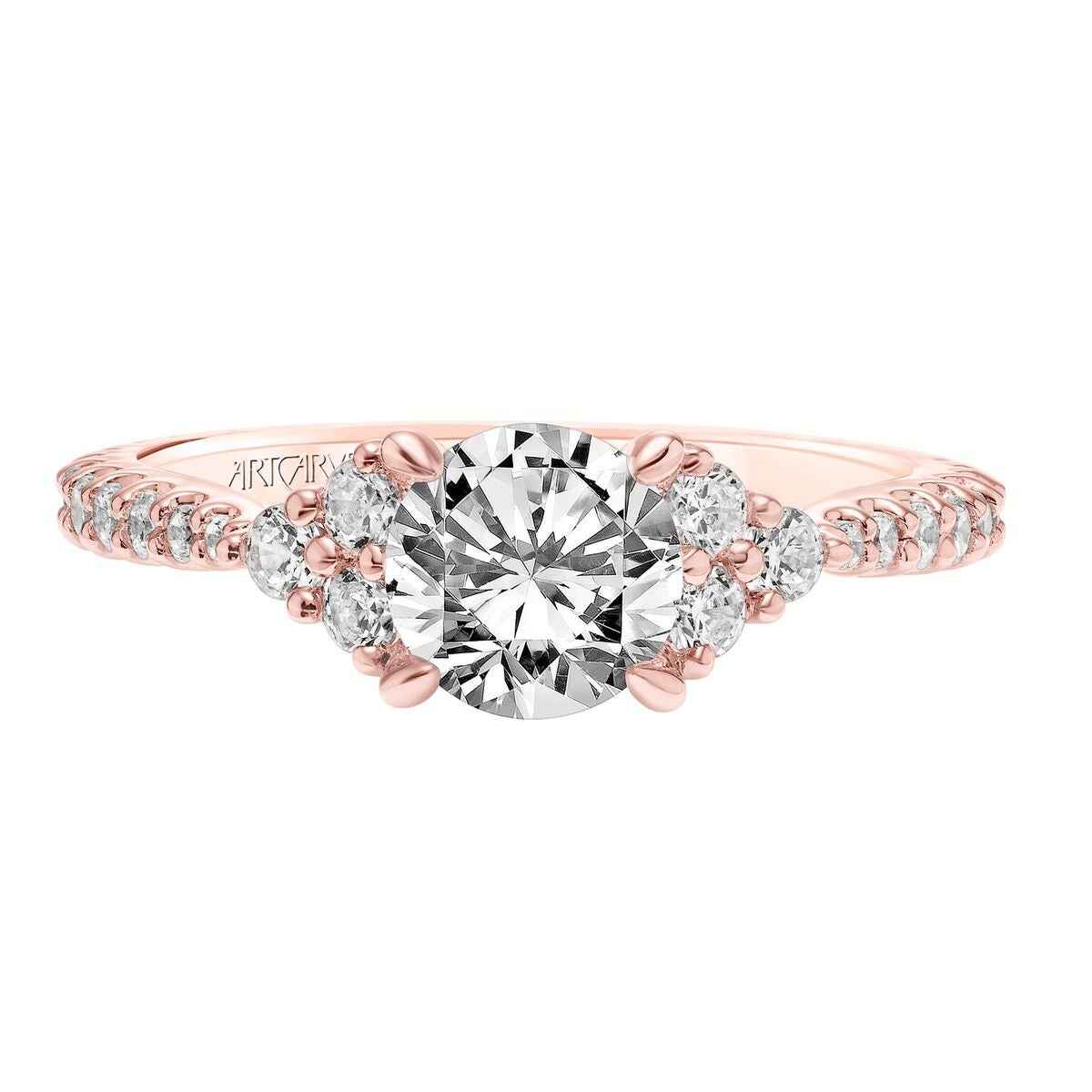 Artcarved Classic 1/2 ct. tw. Diamond Semi-Mount Engagement Ring in 14K Pink Gold