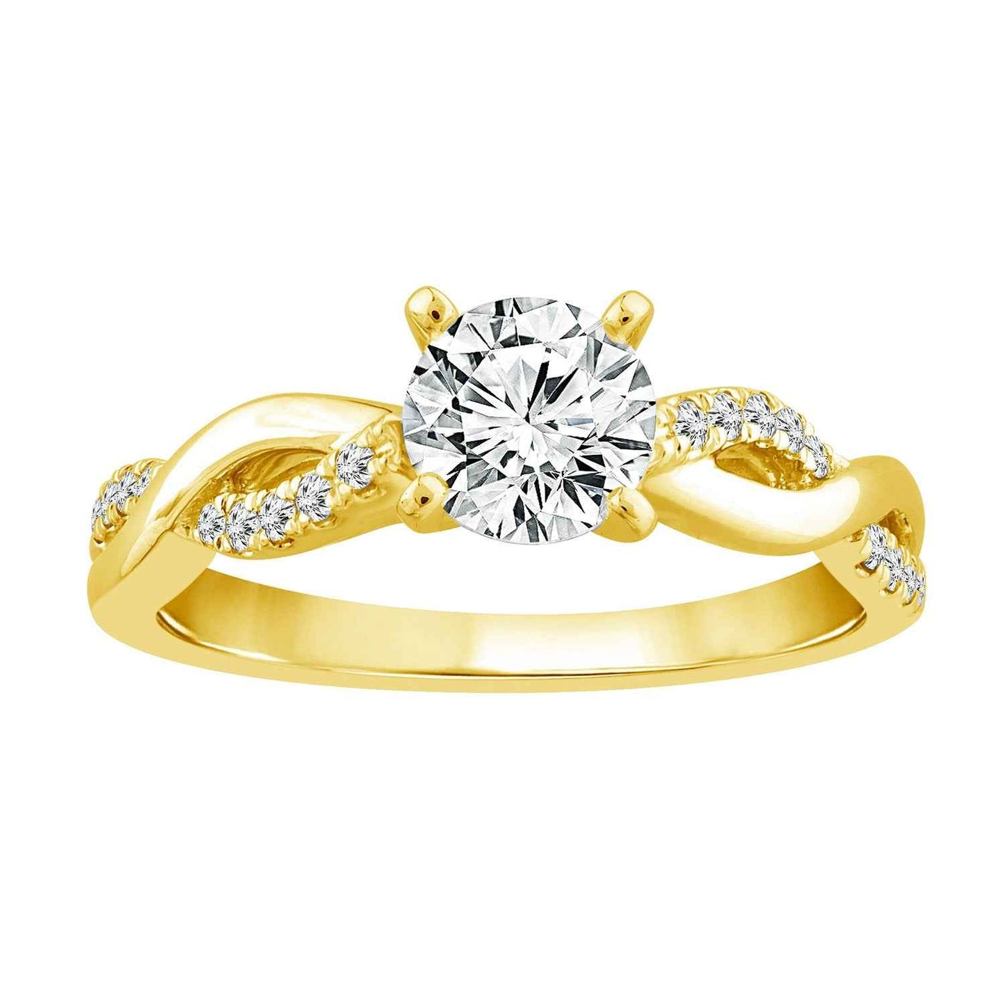 Designed With Love 1/5 ct. tw. Diamond Semi-Mount Infinity Band Engagement Ring in 14K Yellow Gold