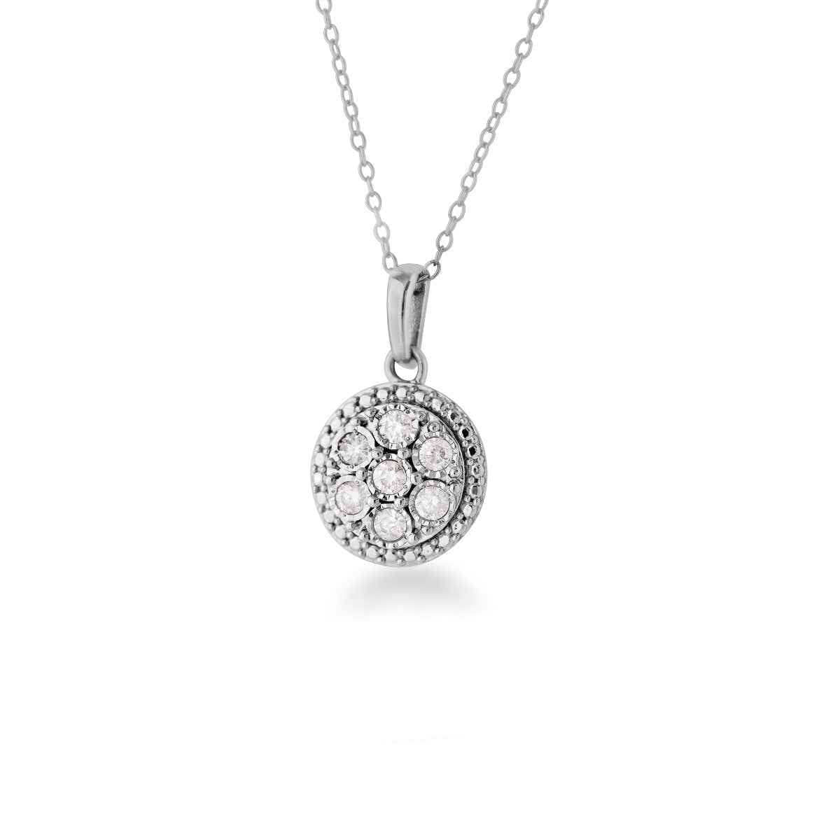 1/2 ct. tw. Diamond Pendant and Earring Box Set in Sterling Silver close-up detail