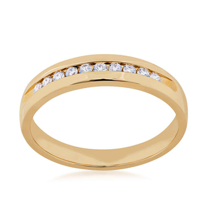 1/4 ct. tw. Channel-Set Diamond Wedding Band in Polished 10K Yellow Gold