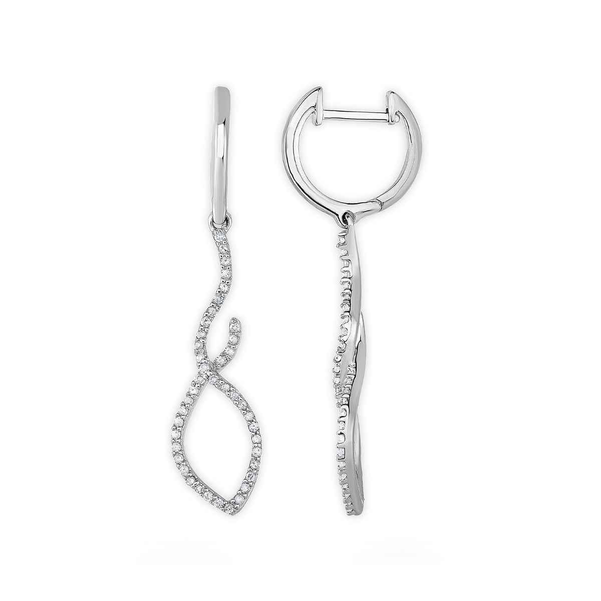 1/4 ct. tw. Diamond Open Twist Dangle Earrings in Sterling Silver