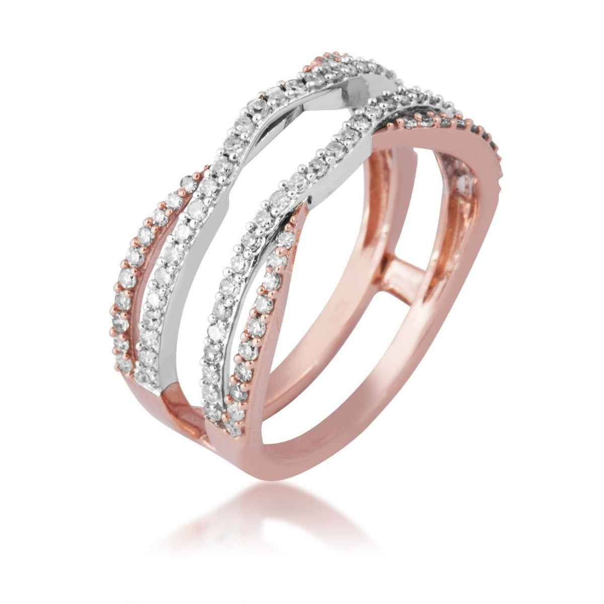 1/2 ct. tw. Diamond Wedding Ring Enhancer in 14K Pink & White Gold front view