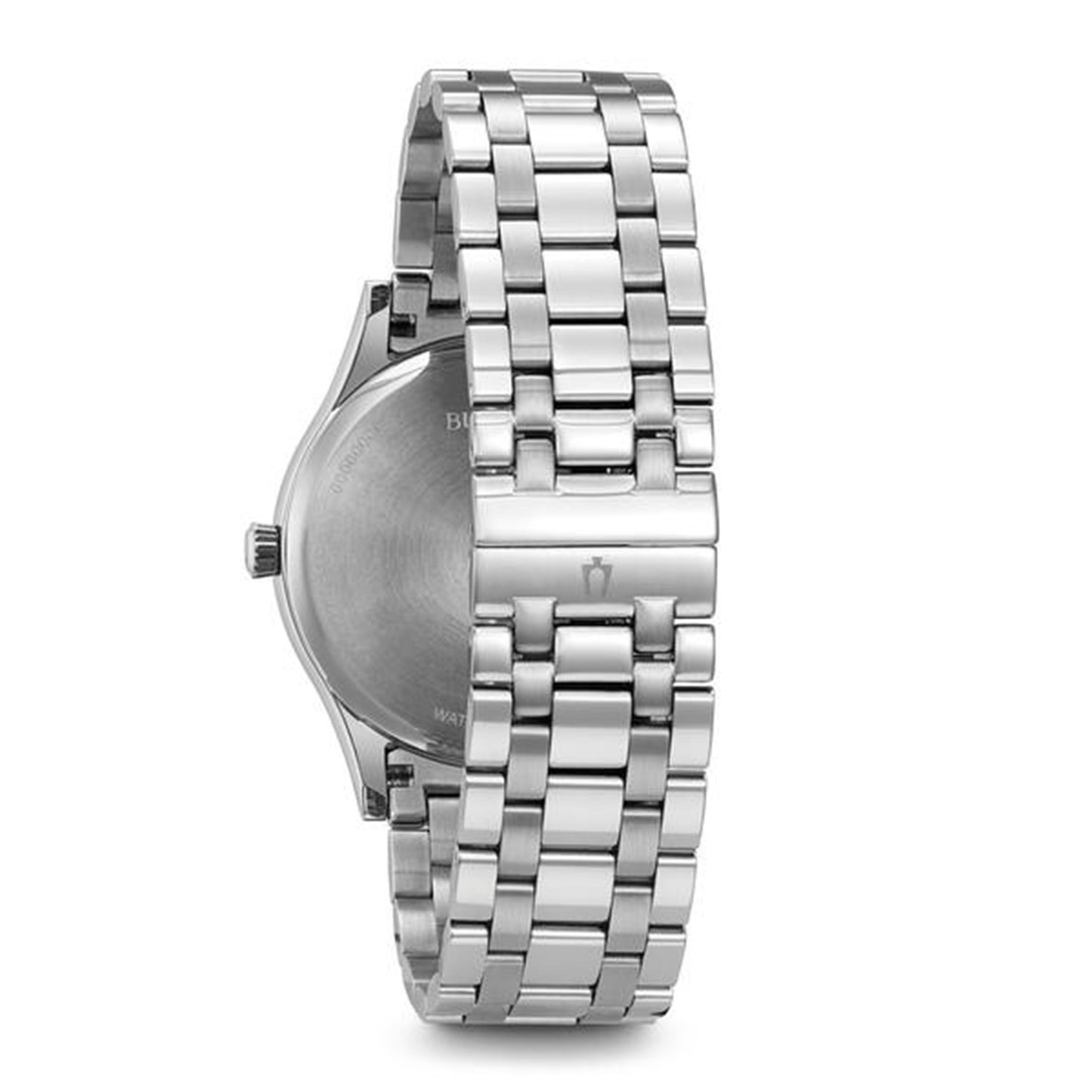 Bulova Classic Collection Men's Gunmetal Grey Dial Watch with Calendar Feature in Stainless Steel front view