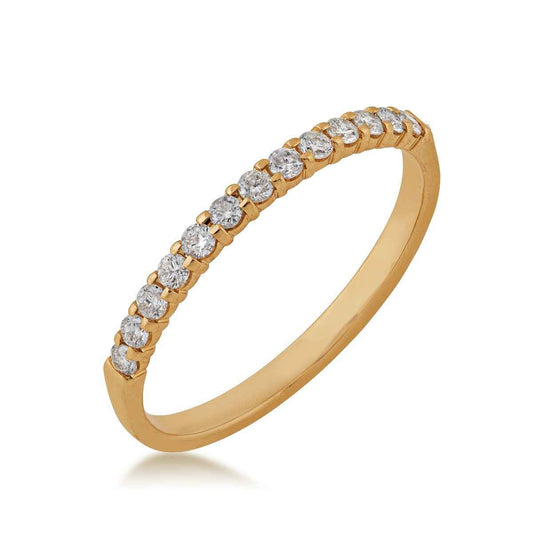 1/5 ct. tw. 13-stone prong-set anniversary band in 10K yellow gold front view