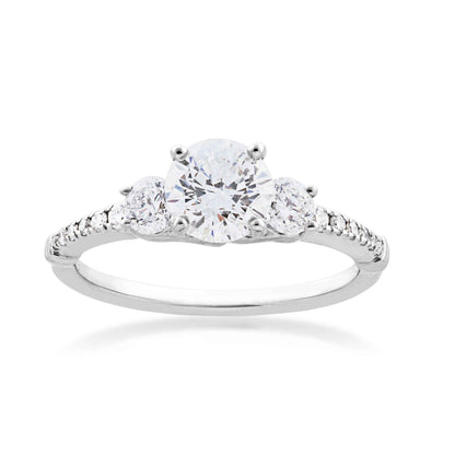 Noventa Elite 1-1/2 ct. tw. 3-Stone Round Diamond Engagement Ring in 14K White Gold