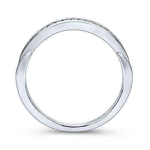 Gabriel & Co. .13 ct. tw. Channel Set Tapered Wedding Band in 14K White Gold front view