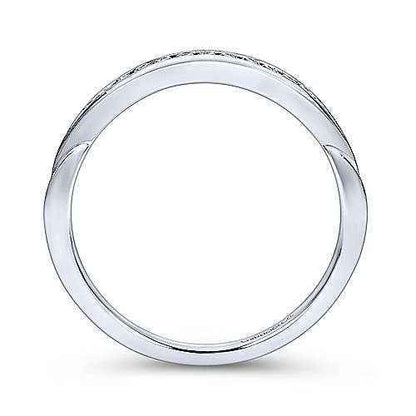 Gabriel & Co. .13 ct. tw. Channel Set Tapered Wedding Band in 14K White Gold front view