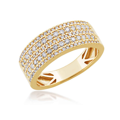 1/2 ct. tw. Round Brilliant 5-Row Anniversary Band in 10K Yellow Gold front view