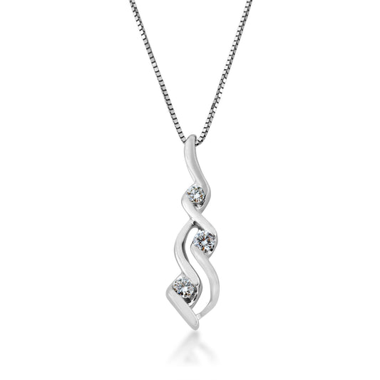 Sirena 1/10 ct. tw. Diamond Waterfall Fashion Pendant in 10K White Gold