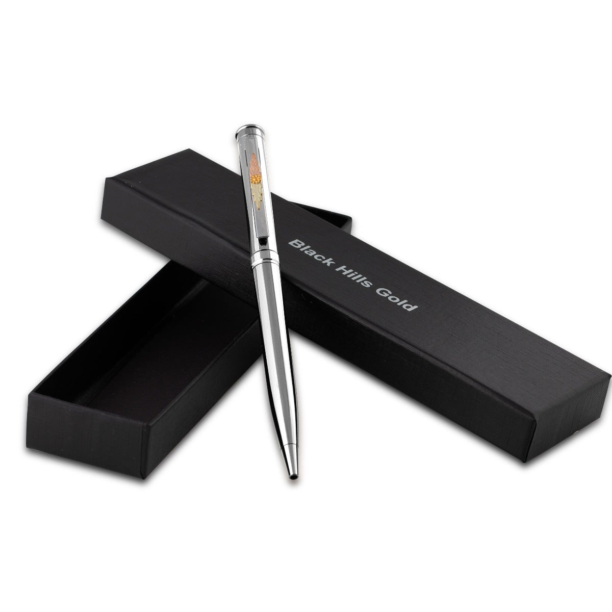 Black Hills Gold Pen in Sterling Silver with Refill & Box