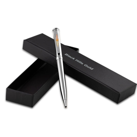 Black Hills Gold Pen in Sterling Silver with Refill & Box