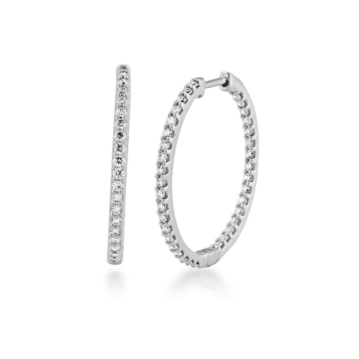 Adamante 1 ct. tw. Lab-Grown Diamond Hoop Earrings in 10K White Gold