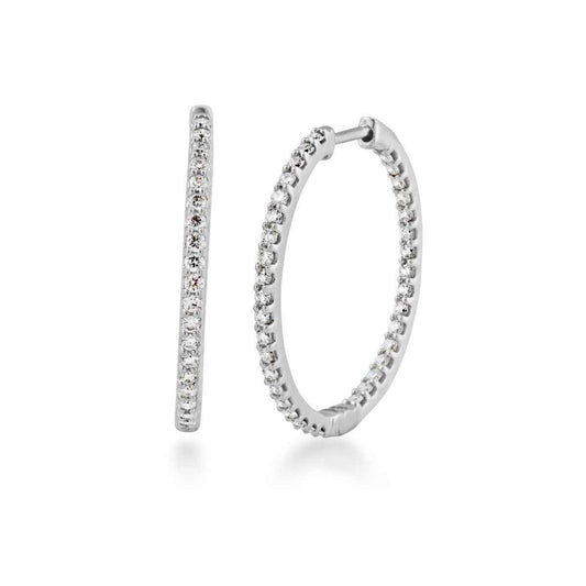 Adamante 1 ct. tw. Lab-Grown Diamond Hoop Earrings in 10K White Gold