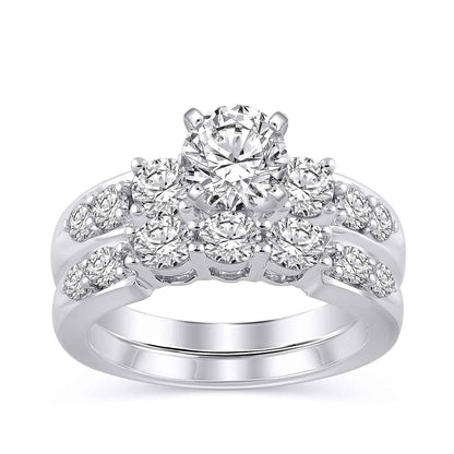 Adamante 2 ct. tw. Lab-Grown Round Brilliant Diamond Wedding Set in 14K White Gold