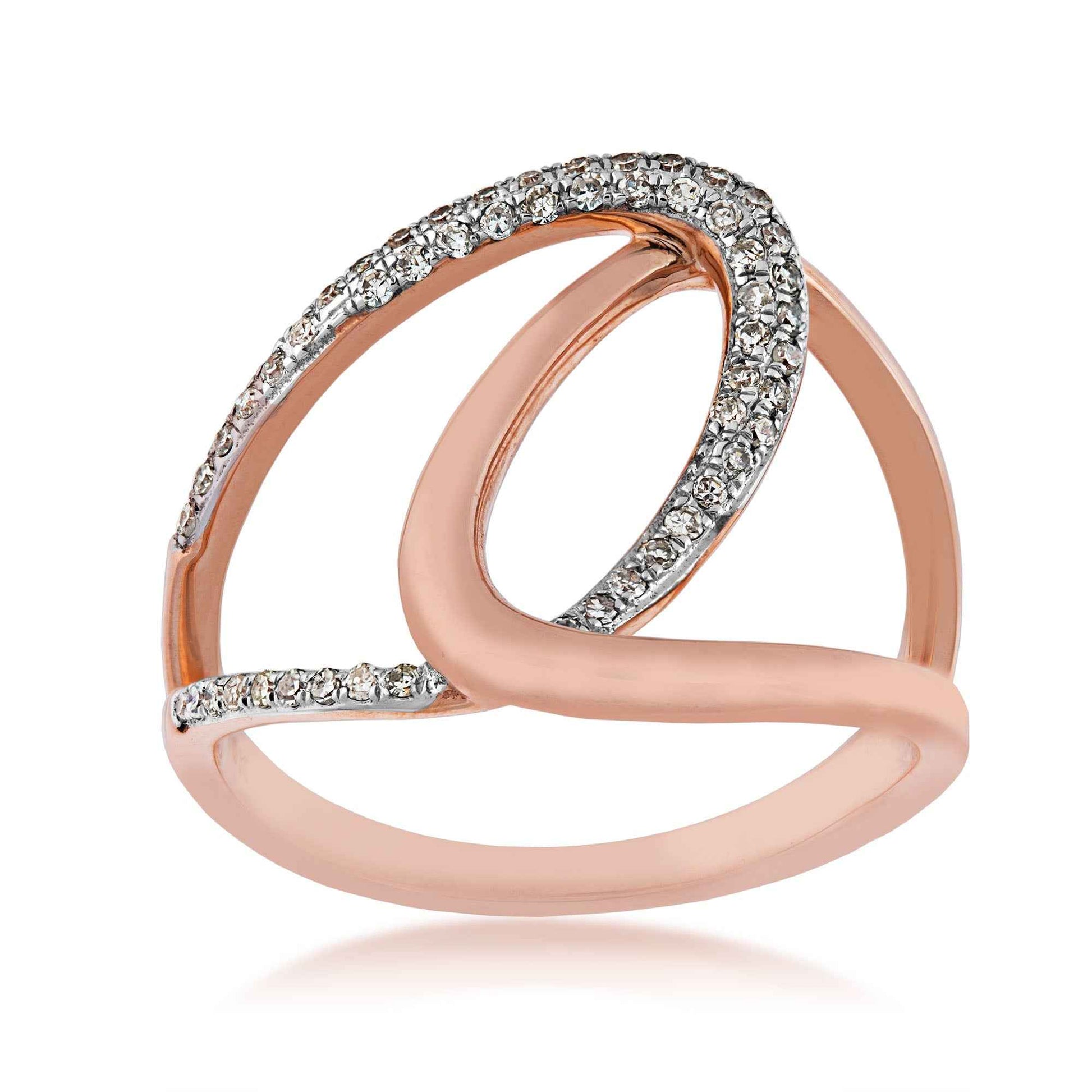 1/5 ct. tw. Diamond Fashion Bypass Ring in 10K Pink Gold