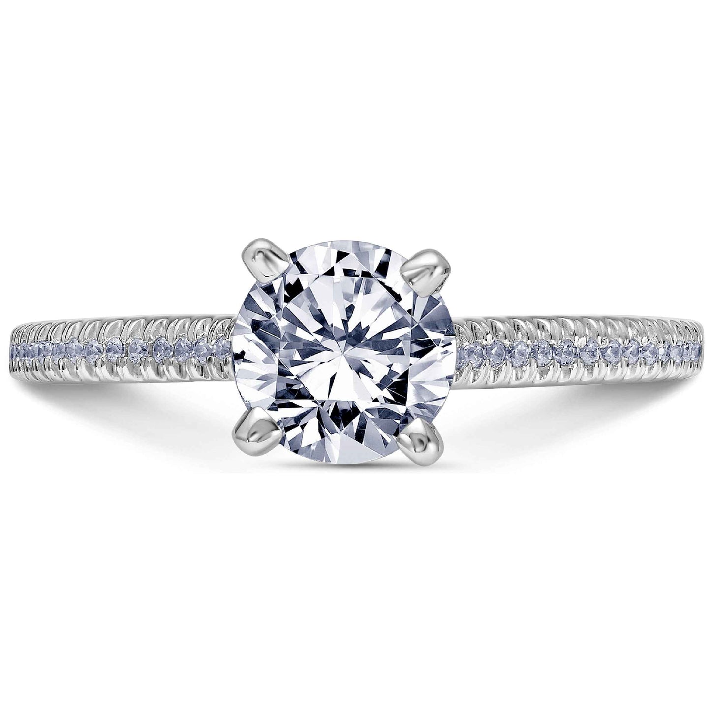 Scott Kay Luminaire 1/10 ct. tw. Diamond Semi-Mount Engagement Ring in 14K White Gold 31 front view
