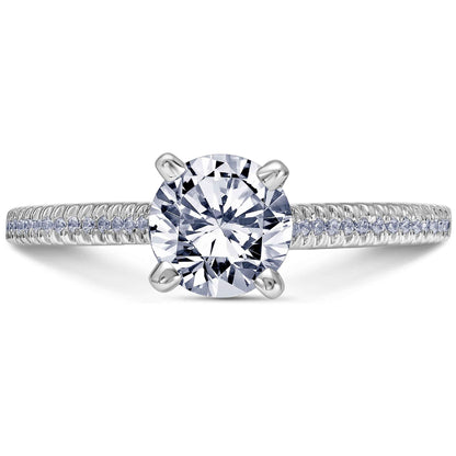 Scott Kay Luminaire 1/10 ct. tw. Diamond Semi-Mount Engagement Ring in 14K White Gold 31 front view