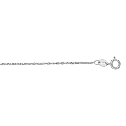 1mm 18-inch Singapore Chain 14K White Gold front view