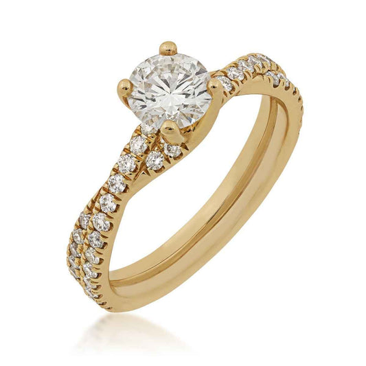 Brilliantly Yours 1-1/8 ct. tw. Round Brilliant Diamond Engagement Ring in 14K Yellow Gold front view