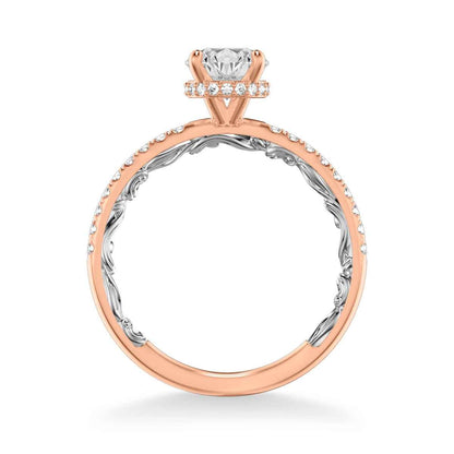 Artcarved Lyric 1/4 ct. tw. Diamond Semi-Mount Engagement Ring in 14K Pink and White Gold front view