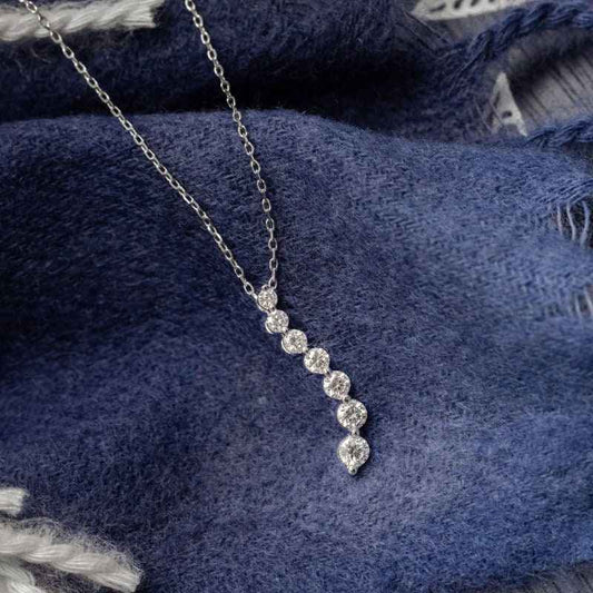 Journey Collection 1/2 ct. tw. Diamond Pendant in 10K White Gold front view