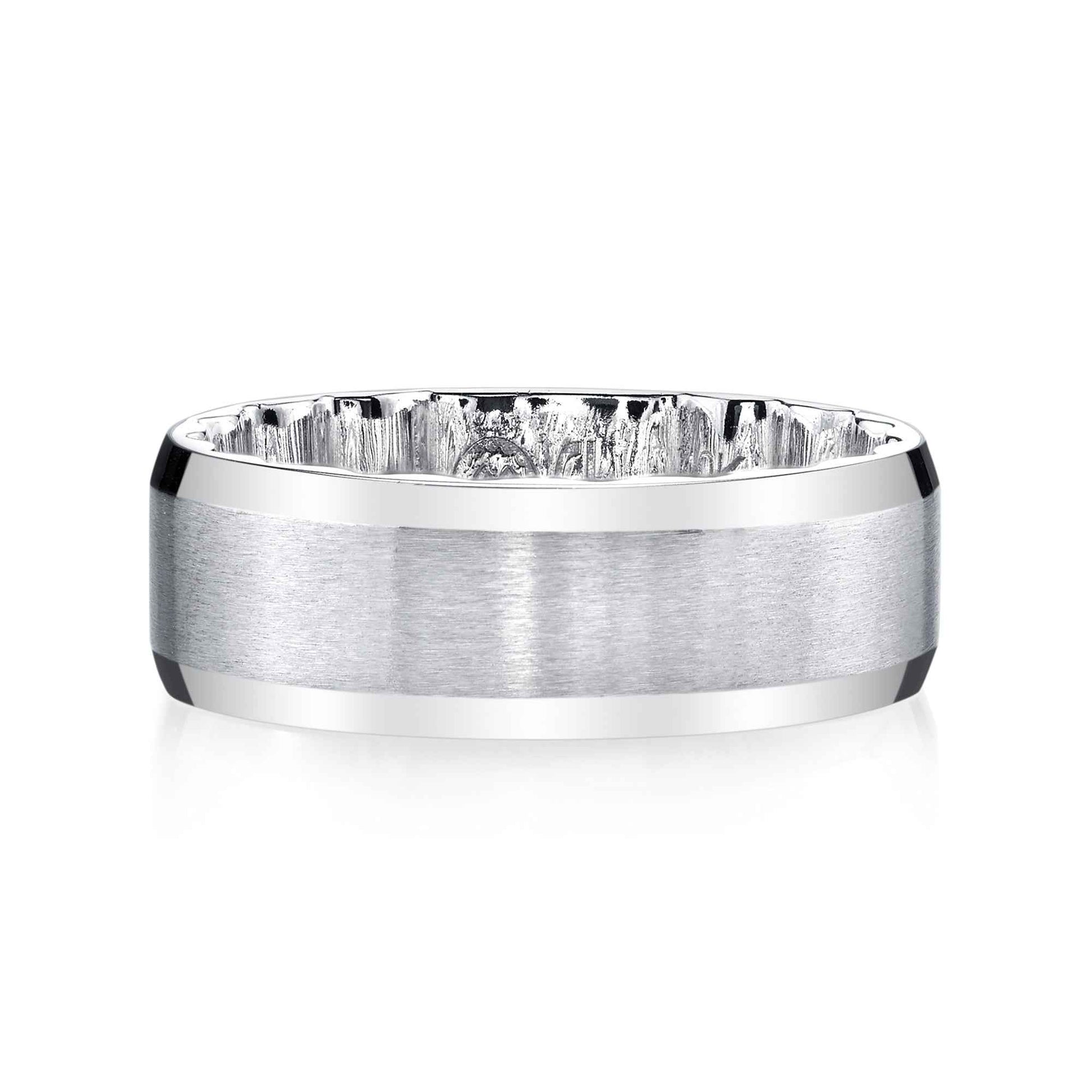 MFIT Men's Satin and Smooth 7.5mm Wedding Band in 10K White Gold