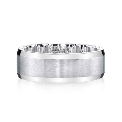 MFIT Men's Satin and Smooth 7.5mm Wedding Band in 10K White Gold
