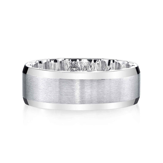 MFIT Men's Satin and Smooth 7.5mm Wedding Band in 10K White Gold