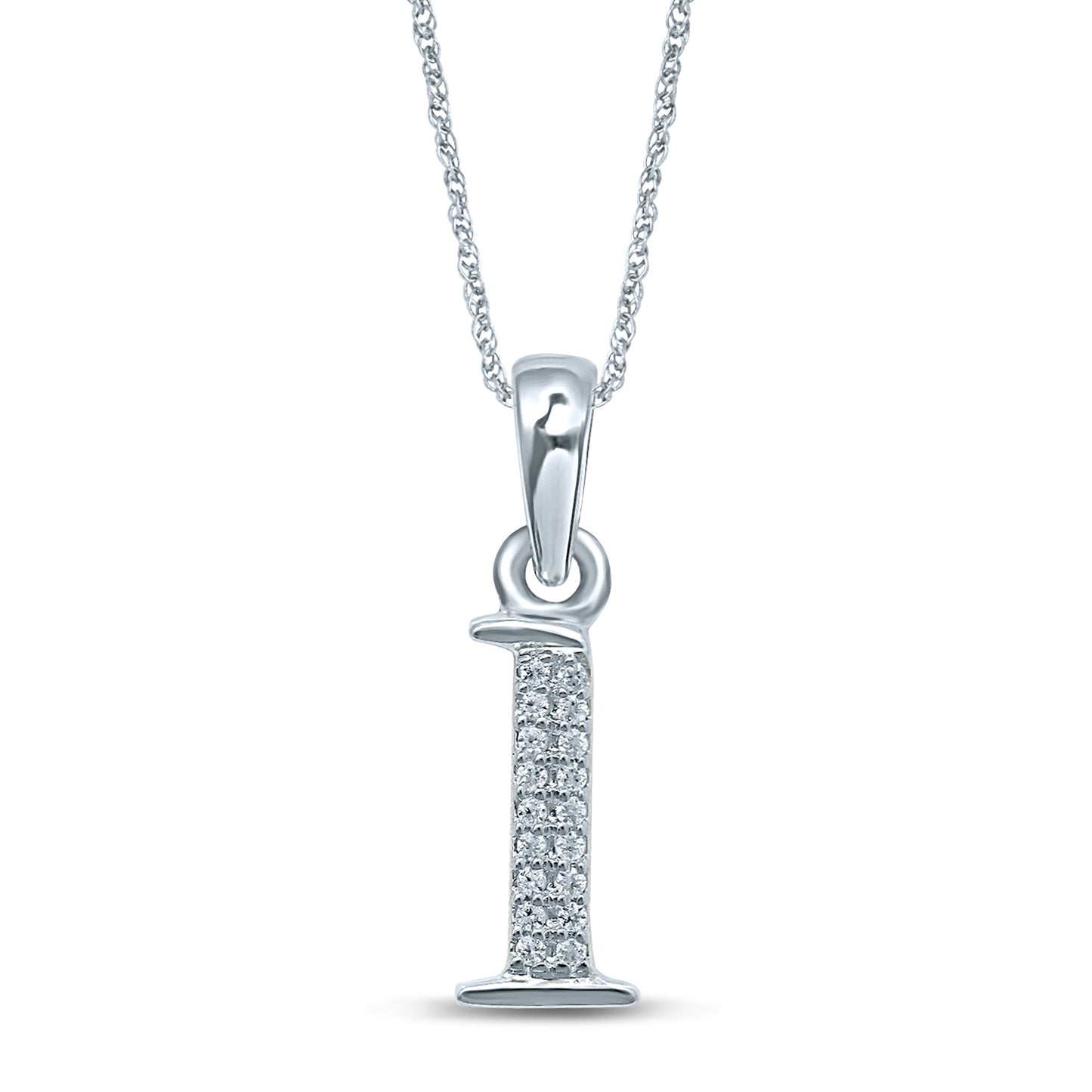 .03 ct. tw. Diamond Initial 'L' Pendant in 10K White Gold