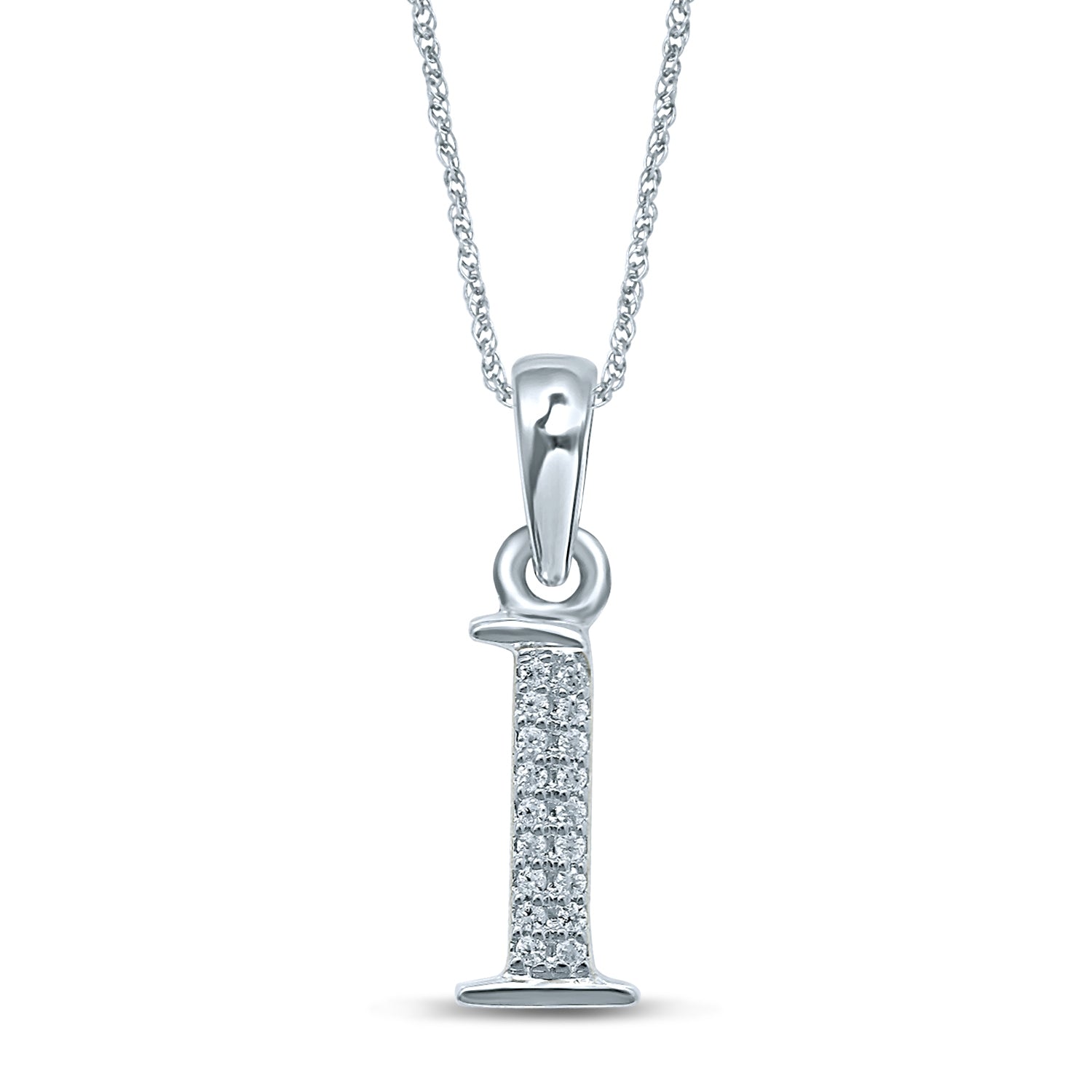 .03 ct. tw. Diamond Initial 'L' Pendant in 10K White Gold