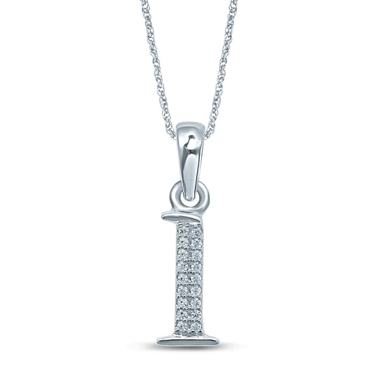 .03 ct. tw. Diamond Initial 'L' Pendant in 10K White Gold