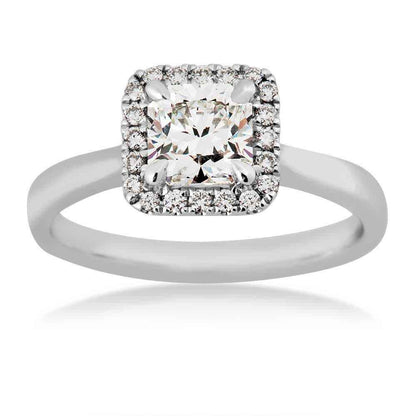 Canadian Rocks 1-1/6 ct. tw. Ideal Square Cut Diamond Halo Engagement Ring in 14K White Gold