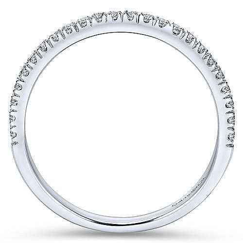 Gabriel & Co. 1/4 ct. tw. Round Inset Diamond Wedding Band in 14K White Gold front view