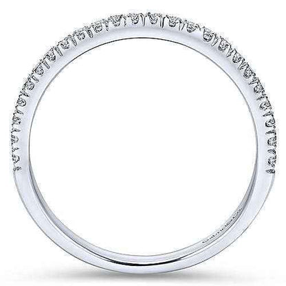 Gabriel & Co. 1/4 ct. tw. Round Inset Diamond Wedding Band in 14K White Gold front view