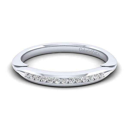Gabriel & Co. .13 ct. tw. Channel Set Tapered Wedding Band in 14K White Gold