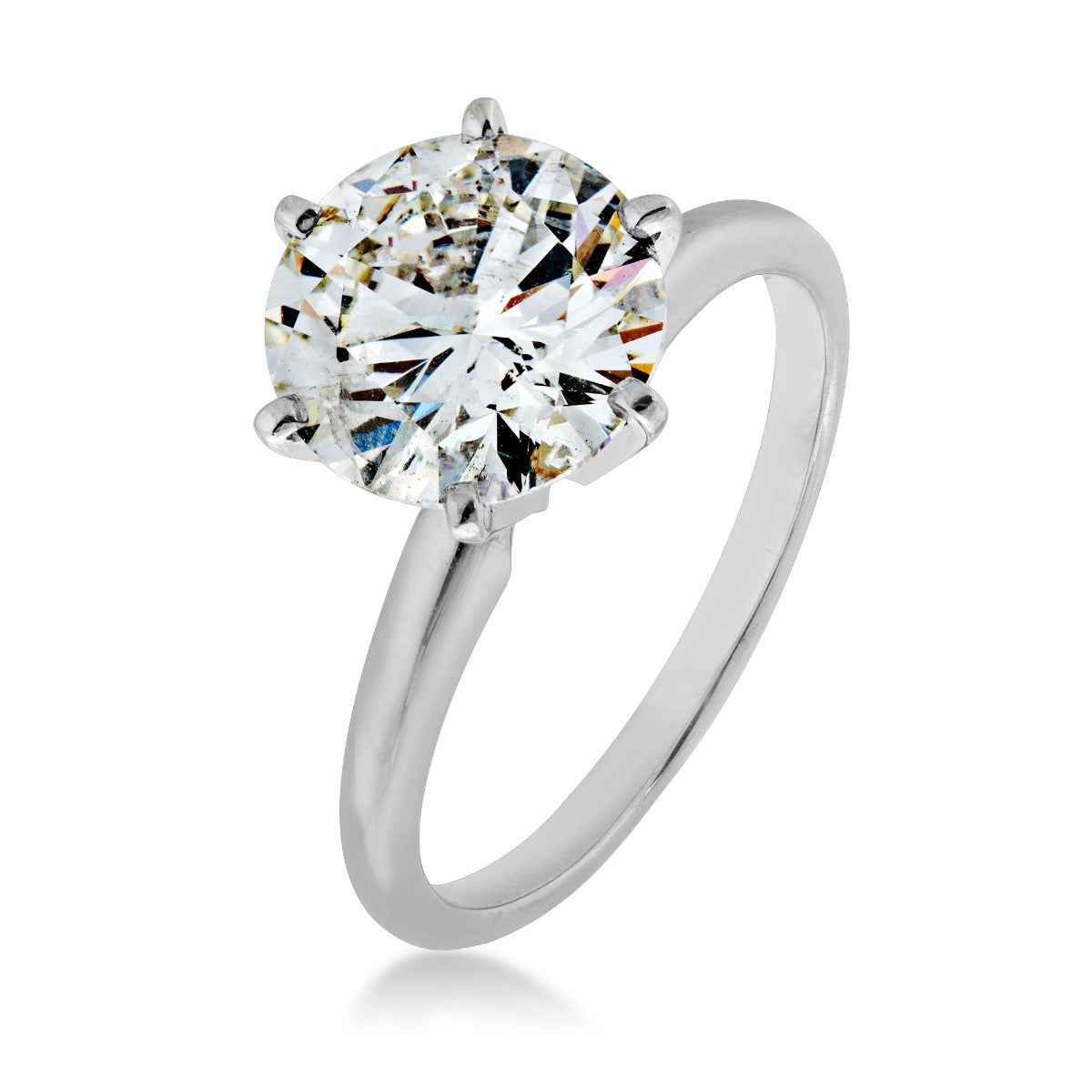 2 ct. tw. A Quality Round Brilliant Diamond Solitaire Engagement Ring in 14K White Gold front view