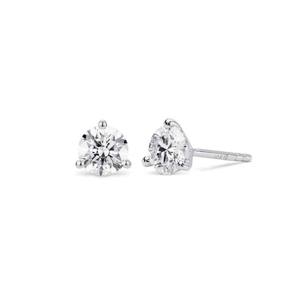 Lightbox Lab-Grown Diamond 1ct. tw. Round Solitaire Earrings in 10KT White Gold