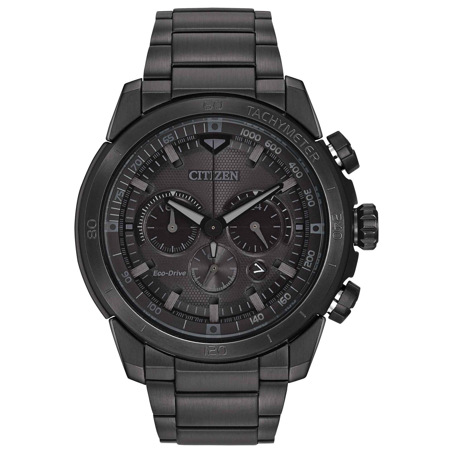 Citizen Men's Ecosphere Chronograph Black Stainless Steel Watch with Black Dial